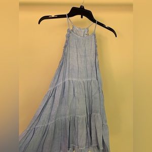 Entro - Flowy halter tank with lace trim and keyhole back - Size S